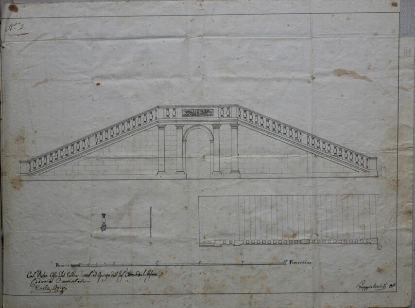 Carovana – scalone esterno – disegno 2 – ASPI – OSS, n. 6834 c. 119r