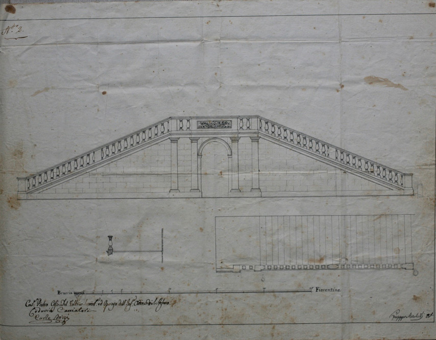 Carovana – scalone esterno – disegno 2 – ASPI – OSS, n. 6834 c. 119r