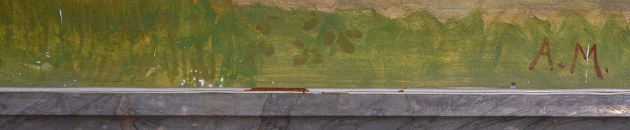 Carovana – Interno – Mensa – Lunetta uva firma A.M. – Tartarelli