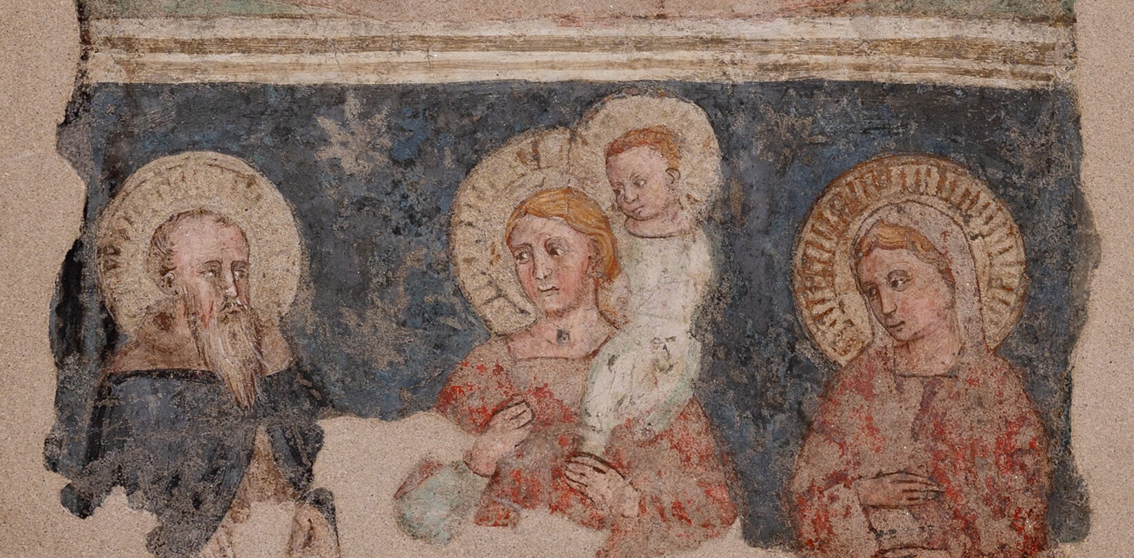 Carovana – Sala Azzurra – Madonna e santi – particolare santi – testata – Tartarelli