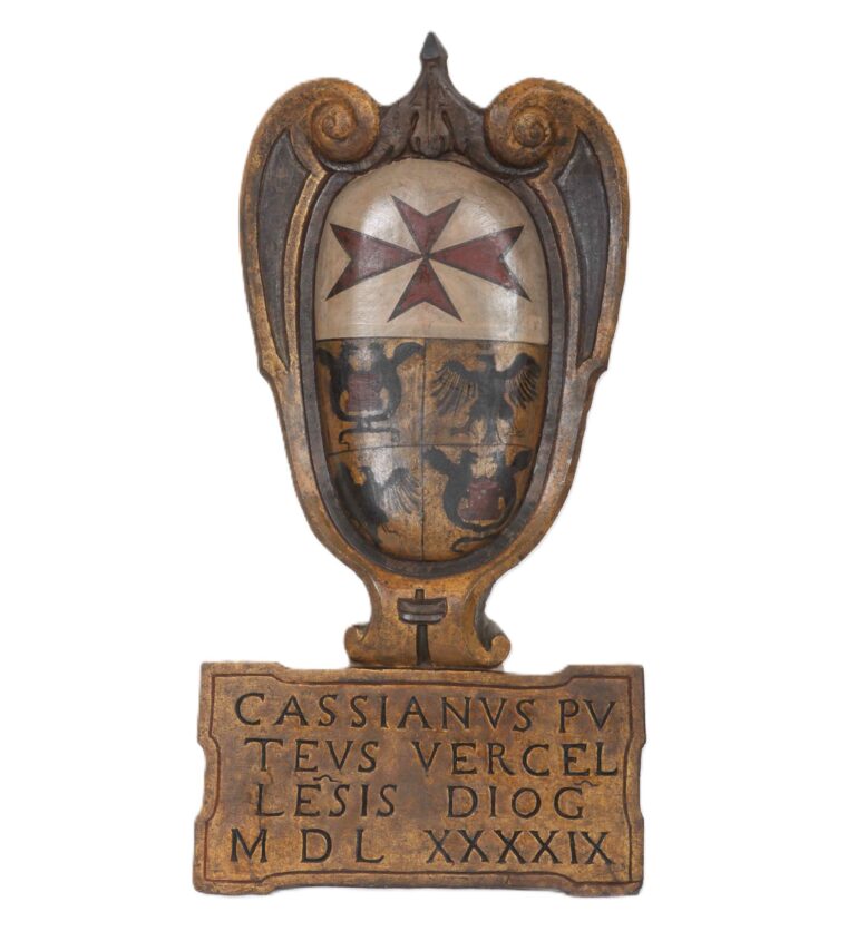 Carovana – Sala stemmi – stemma Cassiano dal Pozzo – post restauro – Tartarelli – stemma 400
