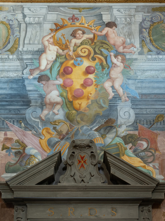 Palazzo Dodici – Sala Udienza – parete ingresso – stemma granducale – TARTARELLI – DSC_0279