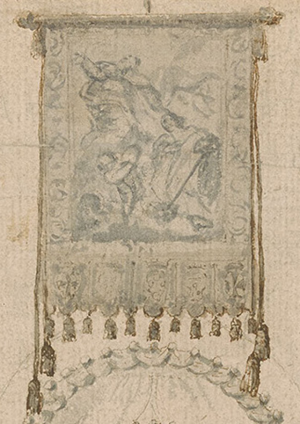 Palazzo Dodici – disegno stendardo – Tempesti – S. Stefano – Morgan Librari NY