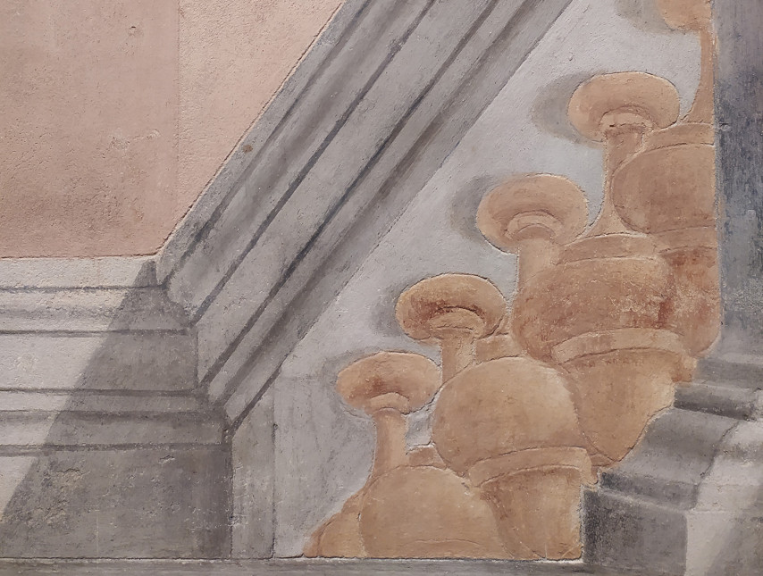 Palazzo Dodici – Sala Udienza – incisioni intonaco 2 – IACOLINA