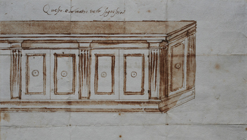 S. Stefano – disegno armadio sagrestia – ASPi – 1409, cc. 77-78