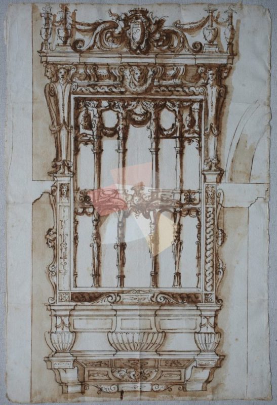 S. Stefano – disegno organo – Vasari – ASPi – 1409, c. 175r