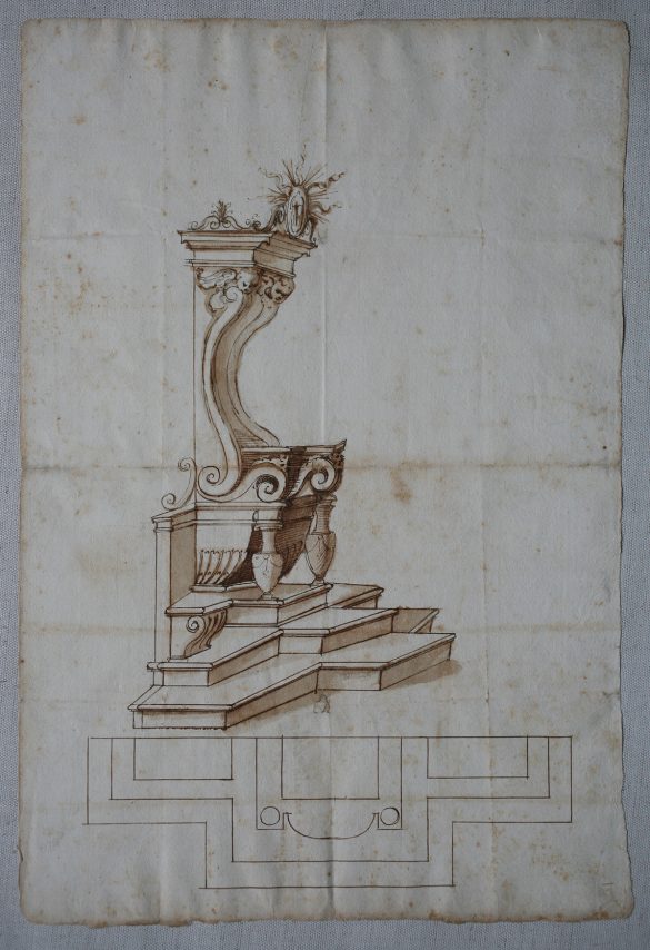 S. Stefano – disegno, seggio gran maestro – ASPi – 1409, c. 176r