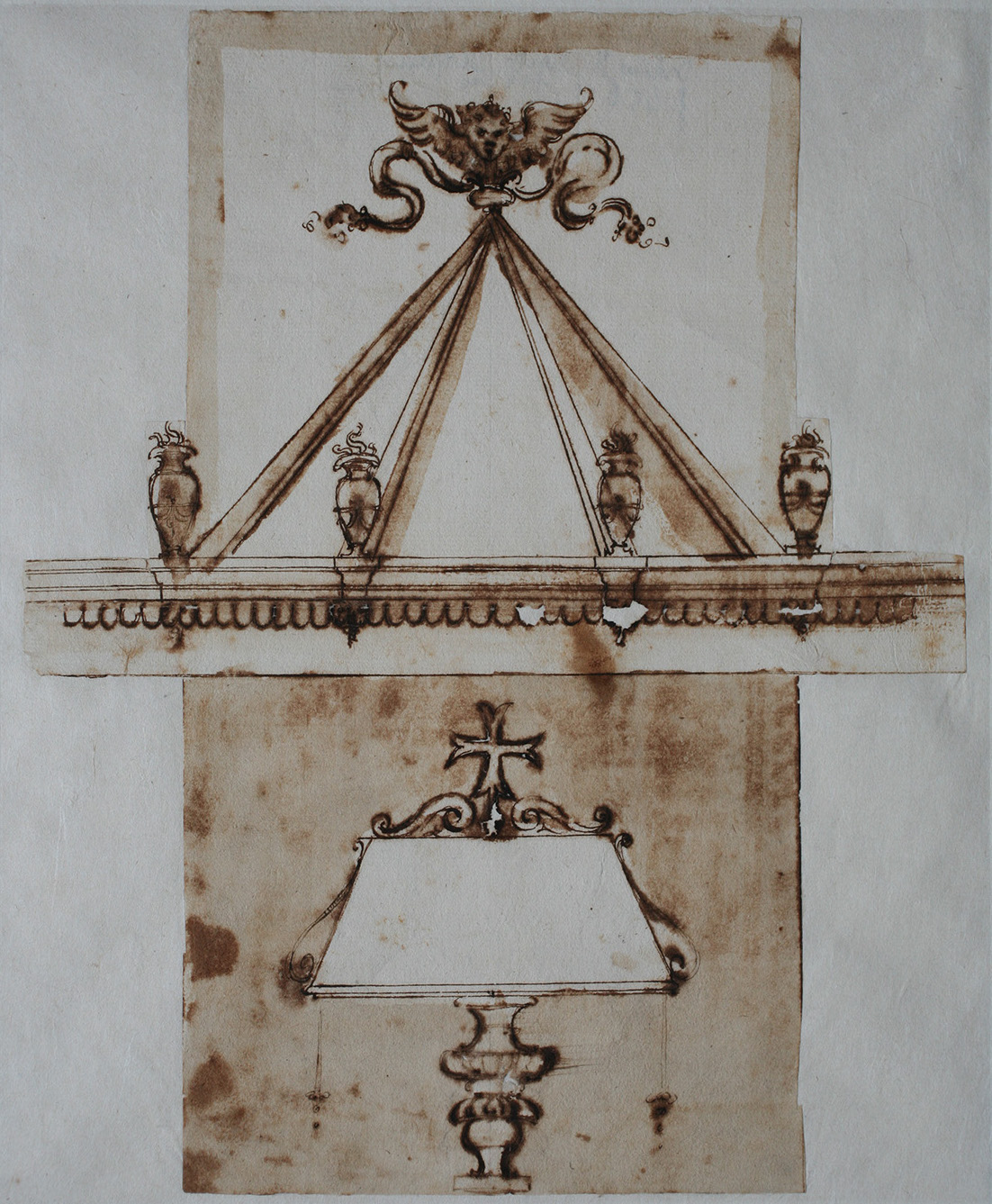 S. Stefano – disegno, leggio e baldacchino – ASPi – 1409, c. 177