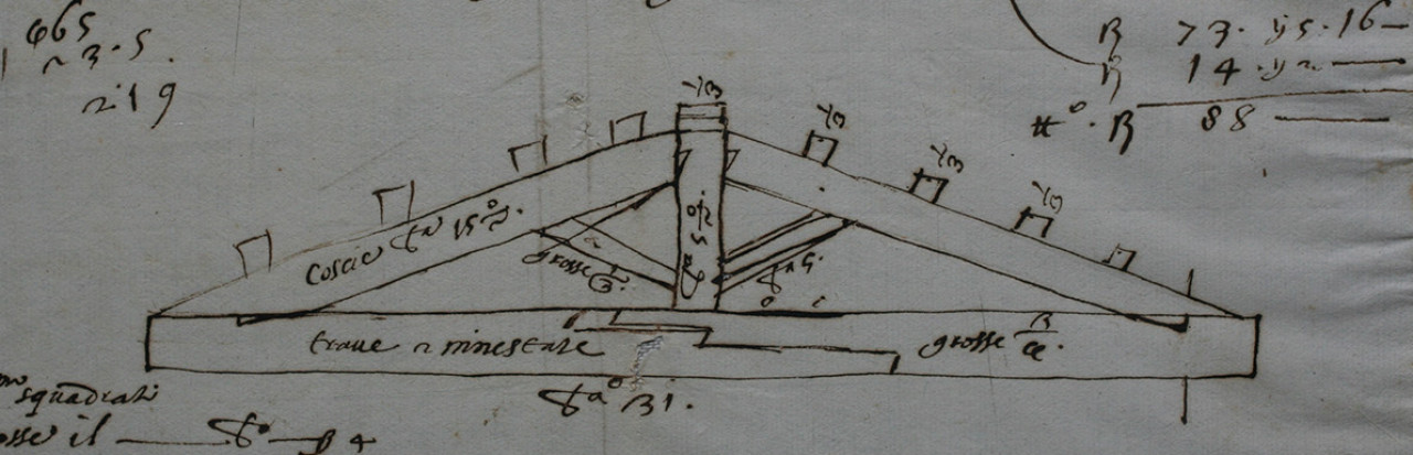 S. Stefano – studio tetto – Vasari ? – ASPi – n. 0197 S.S n. 6543 c. 75v_part.