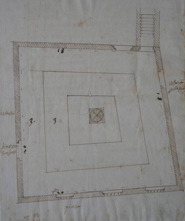 Carovana – Sala Colonna – pianta – ASPi – 018 S.Stefano n. 1412 c. 910_part.