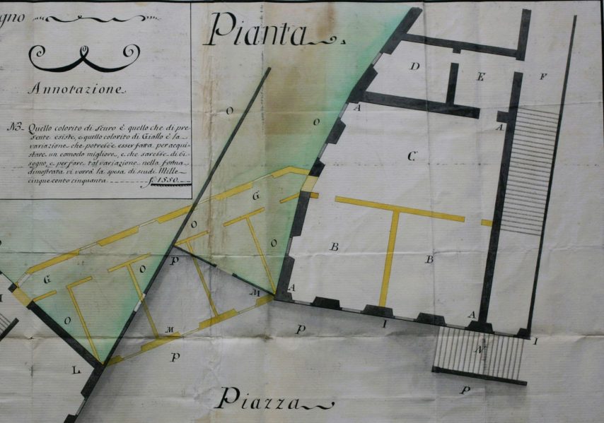 Carovana – Sala Colonna – pianta – ASPi – n. 0185 S.S n. 1243 c. 201_particolare