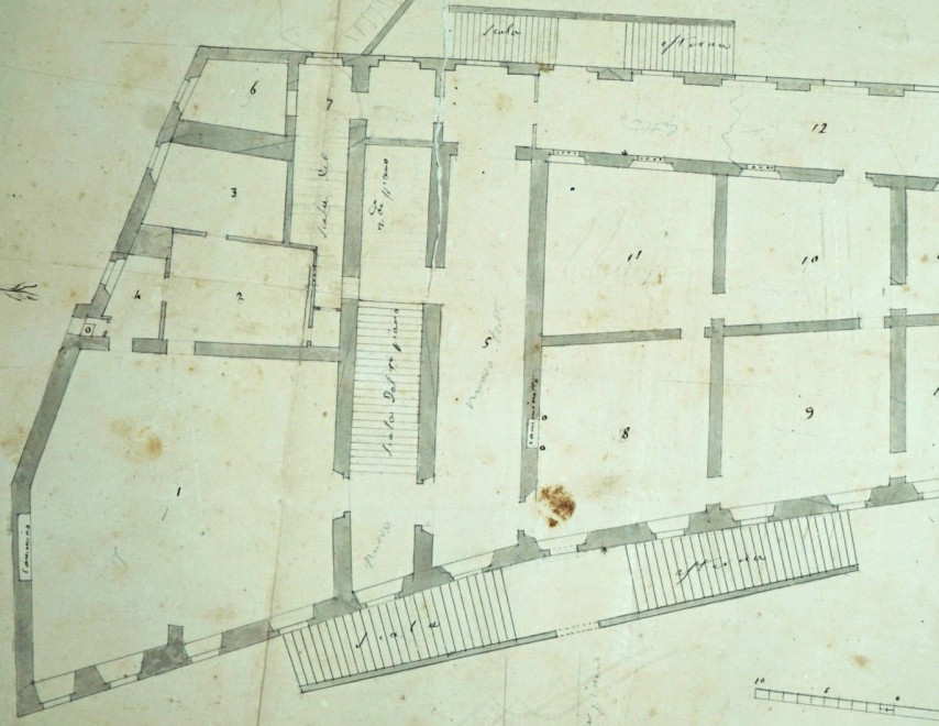 Carovana – Ballatoio – ASPi – Pianta Carovana 800_f.940 carta 127 n. 1_piant_Ballatoio_rid.