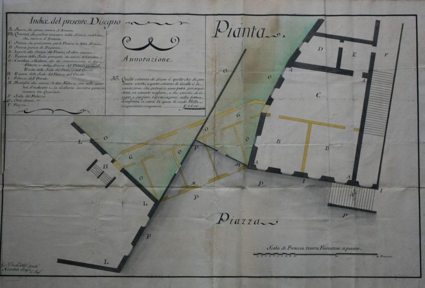 Orologio – Fasi costruttive – pianta – ASPi – n. 0185 S.S n. 1243 c. 201_insieme